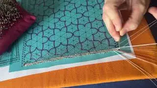 Realizacion esquina cuadrada de la cartera de mano  encaje de bolillos Raquel M. Adsuar Bolillotuber