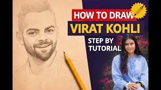 Virat Kohli Pencil Sketch | Easy Drawing Tutorial for Beginners