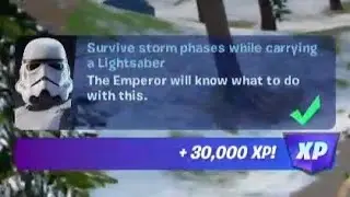 Survive storm phases while carrying a Lightsaber (Easy Method) | Fortnite Quest