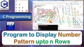 P4 | Program to Display Number Pattern upto n Rows | C Programming Language