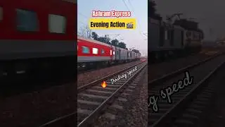 🌟Ashram Express High-Speed Evening Performance! #shorts #train #video