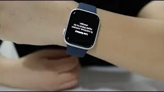 Apple Watch Series 9 45mm Silver with Storm Blue Band.