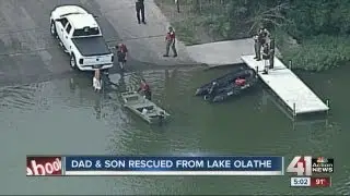 Two-year-old rescued after falling out of boat at Lake Olathe
