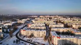 -9&deg;C  &  DJI Mavic  &  Kazimierza Odnowiciela / Ziemowita - Ł&oacute;dź Olech&oacute;w, widok z lotu ptaka (dron)