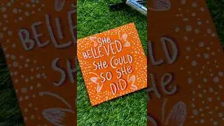 Easy mini canvas painting🧡 #shorts #calligraphy #lettering #art #handlettering