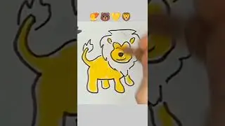 Lion 🦁 #art #youtubeshorts #coloring #colors #lion #wild animals