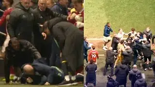 Bristol City vs Millwall Championship clash ends in HUGE brawl with coach shoved to floor