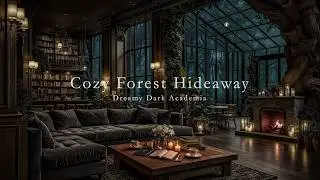 Midnight Reading Room - Cozy Forest Hideaway | Gothic Library Ambience | Dark Academia Study Music