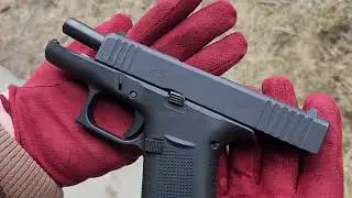 Пистолет Glock 43X 9 мм, попадание в мишень с расстояния 25 ярдов.