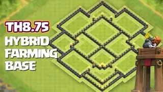 Town Hall 8.75 Hybrid/Farming Base 2016 ft. Bomb Tower (No Xbows)