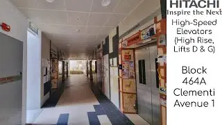 [7 LIFTS, largest HDB lift lobby?] Hitachi High-Speed Elevators at Block 464A Clementi Avenue 1