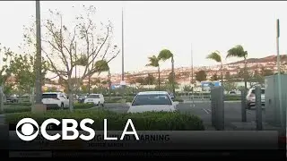 Santa Ana winds bring strong gusts in Porter Ranch on Saturday