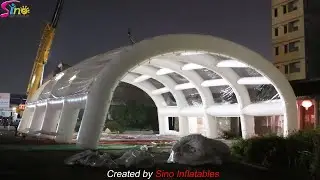 20x15m giant inflatable stage cover tent with removable transparent roof N windows