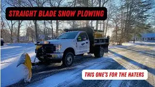 Snow Plowing with no seat belt and a straight blade plow! This ones for all the haters!