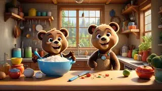 Two Sweet Bears Bake Some Treats | Cute Baking Song for Kids | Nursery Rhymes and Baby Songs
