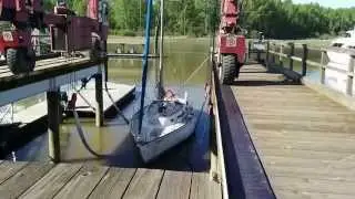 Lifting the boat for the marine survey part 1