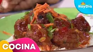 Alb&oacute;ndigas de cerdo con salsa agridulce, un jugoso manjar lleno de sabor | Hoy D&iacute;a | Telemundo
