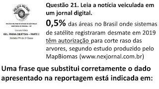 Resolu&ccedil;&atilde;o da prova da PM do estado de  SP de 2021 -  QUEST&Atilde;O 21.