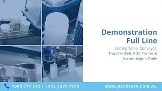 Demonstration &ndash; Full Line: Sorting Table, Conveyor, Transfer Belt, KGK Printer & Accumulation Table