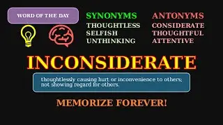 Inconsiderate: Word of the Day 😤 | Thoughtless & Rude Behavior
