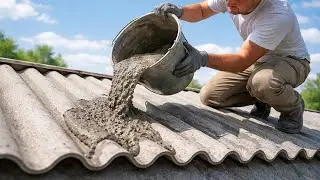 Pouring cement into roof tiles // Amazing ways to make unique and creative cement flower pots