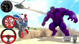 Indian Theft Auto Spider-Man and purple hulk fight and police also come 