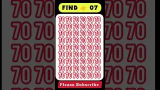 FIND THE NUMBER 07 #brainteaser #findtheoddoneout #observationskills #oddoneout