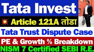 Tata Investment तेज़ी कब | Tata Investment Share Latest News Today | Tata Investment Share News