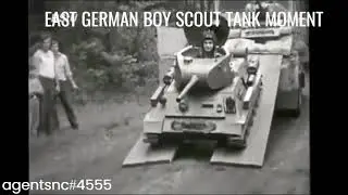 East German boy scout tank unit moment