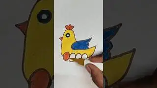 How to draw a hen #shorts #youtubeshorts #viral #kids #cricket #cartoon #drawing #hen#funny