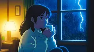 Rainy Night at a Forest House &bull; Ghibli ASMR & Lofi ⛈️