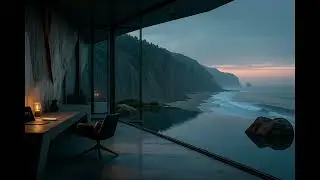 Peaceful Study Music | Office Desk with Sea View  Relax & Focus 4K
