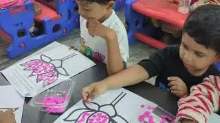 Lotus Collage Activity 🌸 | Tiny Tulips Kindergarten Creativity in Bloom | Kids Art Day 2025