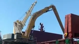 Export of Scrap metal from Russia. Unloading of a cargo ship at a Turkish seaport.