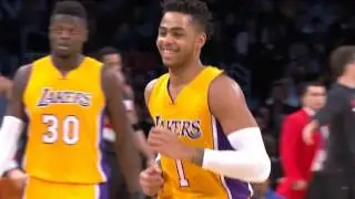 D'Angelo Russell BULLET PASS to Luol Deng!! | Lakers vs Trailblazer (01/10/2017)