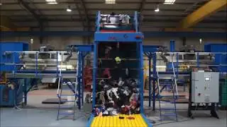 Recycled Textile Bale breaker with dual metal detection