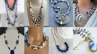 Sodalite with White Pearl Necklace Design, Bold Yet Graceful😍