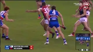 Josh Schache great attack on the ball.