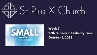 Small Matters, Week 5 (October 5, 2025 - 27th Sunday in Ordinary Time)