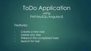 ToDo Application using PHP/MySQL/AngularJS
