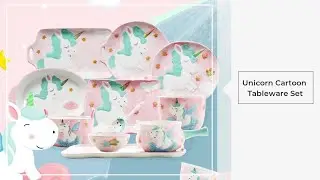 Children unicorn tableware hand painted ceramic tableware gift
