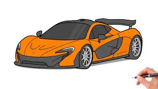 How to draw a MCLAREN P1 / drawing McLaren P1 2011 sports car