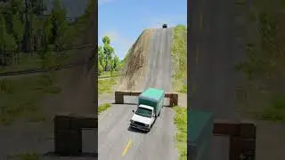 White Transport Truck & Cargo Truck vs Cargo Boxes - BeamNG.Drive #car #shorts #beamngdrive #truck