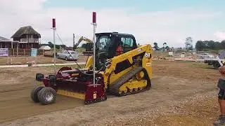 Cat 239D fine grading sand with SharpGrade B79 box blade and Leica 2D machine control