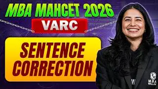 MBA MAHCET Preparation 2026  | Sentence Correction | MBA Wallah