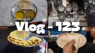 Vlog -123 Chandigarh gye gadi de tire change karan / Ram laddu new dish for me 👌
