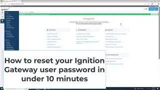 Как сбросить пароль пользователя Ignition Gateway менее чем за 10 минут