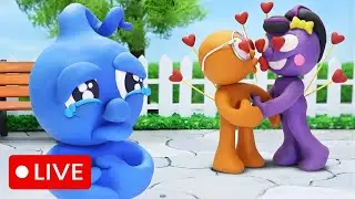 🔴LIVE: CUPID'S MISTAKE! Tiny Falls in LOVE with HIMSELF? ❤️😂 | Stop-Motion | Clay Mixer Heroes