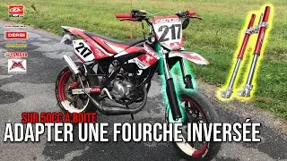 COMMENT ADAPTER UNE FOURCHE INVERSÉE (ou normale) SUR 50cc À BOÎTE (am6, derbi €)