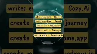 Top Ai Tools #ai #creative #chatgpt #content #tools  #midjourney#soundraw#tome #copy #youtubeshorts